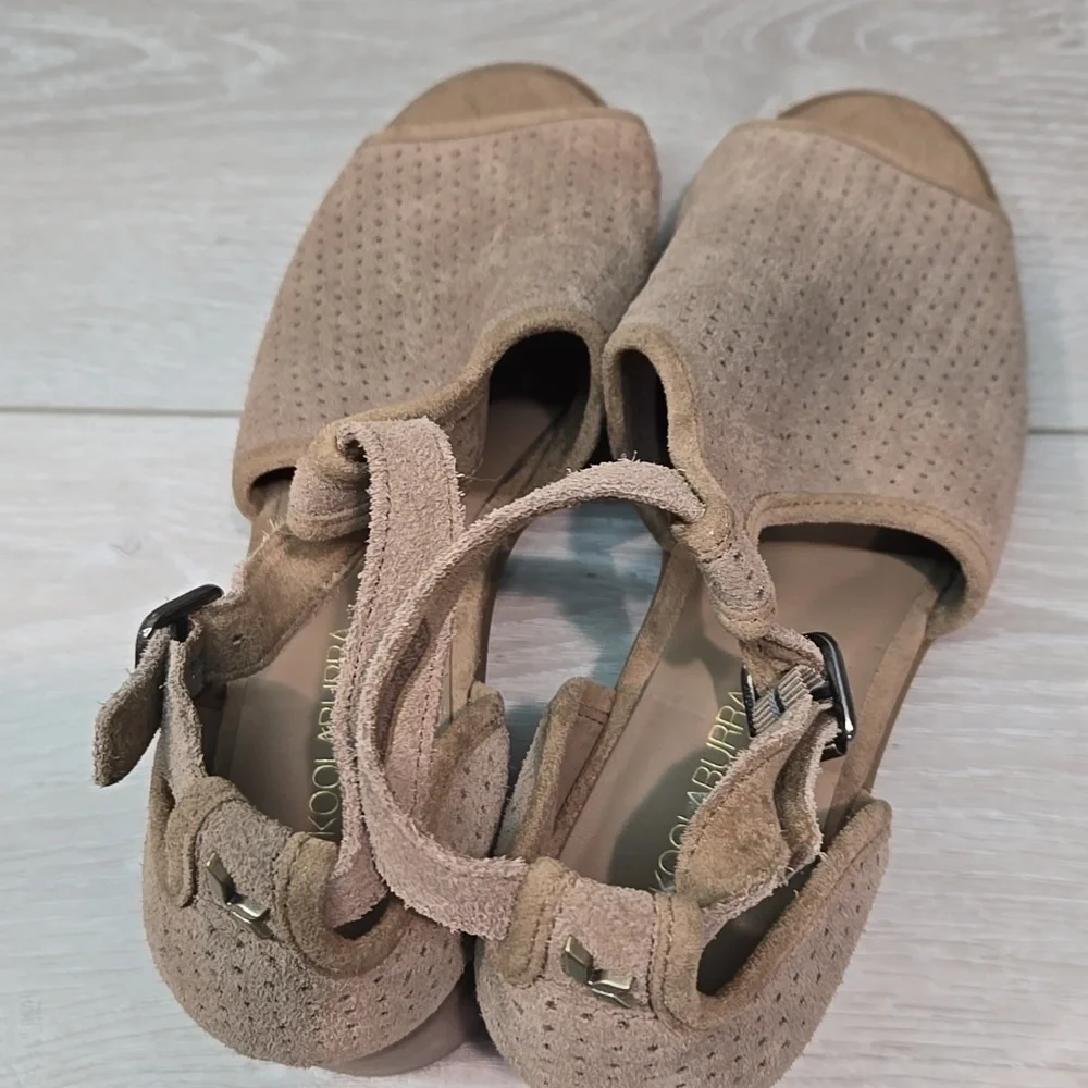 Koolaburra by Ugg Australia Women Ashlyn Leather Open Toe Heels Sandals shoes 9